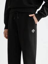 Artwork Wide leg Sweat Pants Black