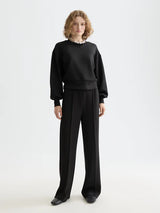 Modal Straight Leg Sweat Pants Black