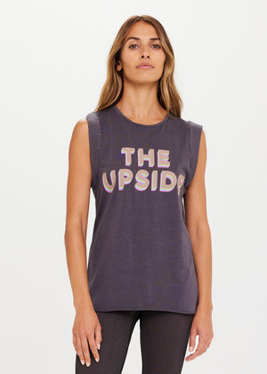 The Upside Muscle Tank in Washed Black