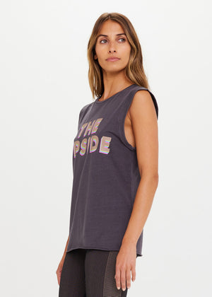 The Upside Muscle Tank in Washed Black