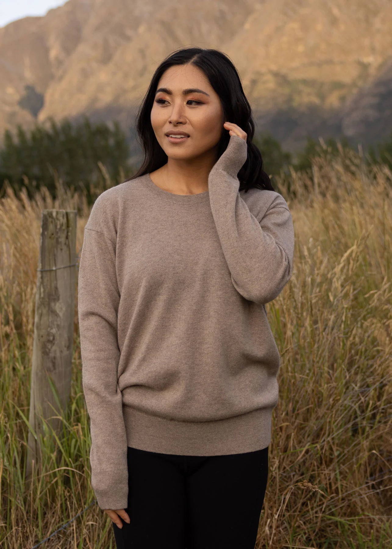 Ever be Rpund Necl Sweater Light Brown