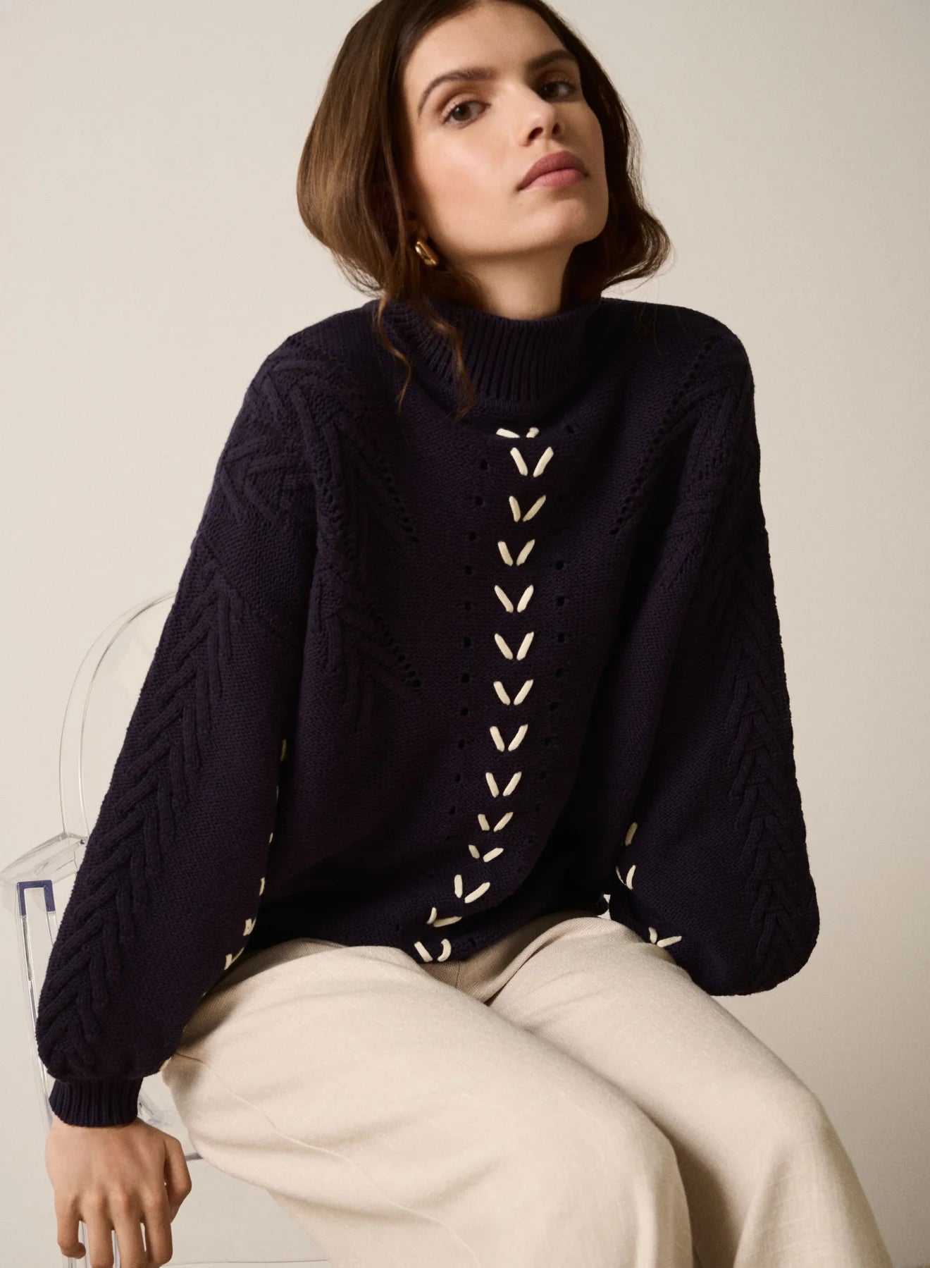 Jodie Cable Knit Indigo