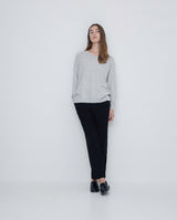 Yerse V Neck Wool Sweater In Light Grey