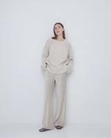 Yerse Round Neck Wool Sweater In Ecru