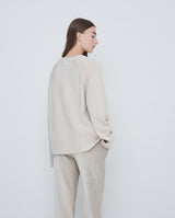 Yerse Round Neck Wool Sweater In Ecru