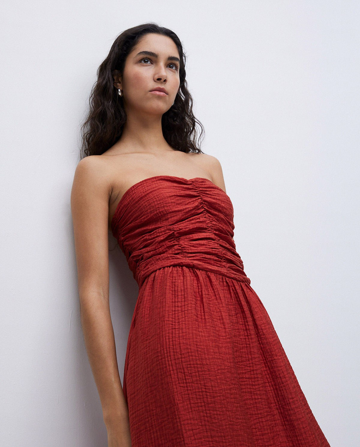 Terracotta long Draped Dress