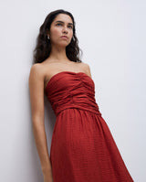 Terracotta long Draped Dress