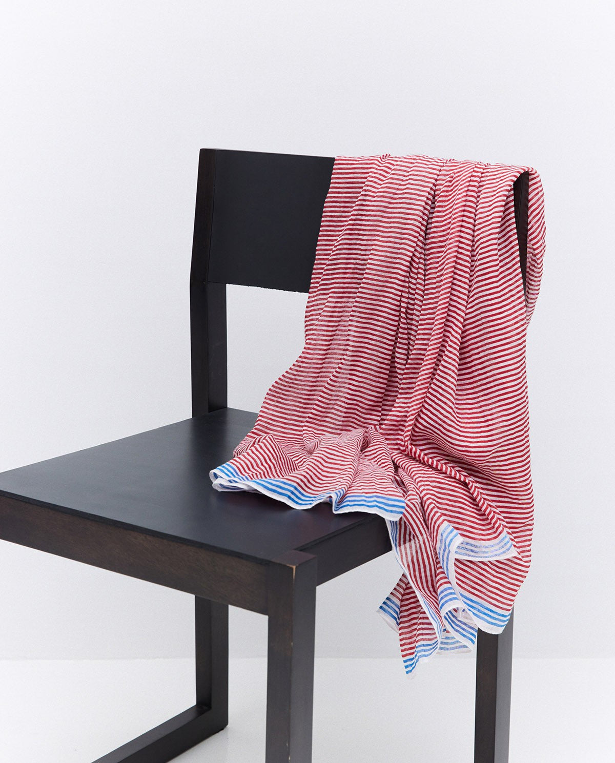 Red striped cotton foulard