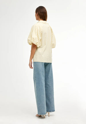 Kinney Zoya Shirt in Lemon Stripe