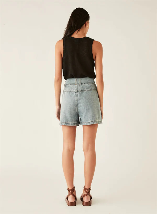 Esmaee Rhodes Linen Tank in Black