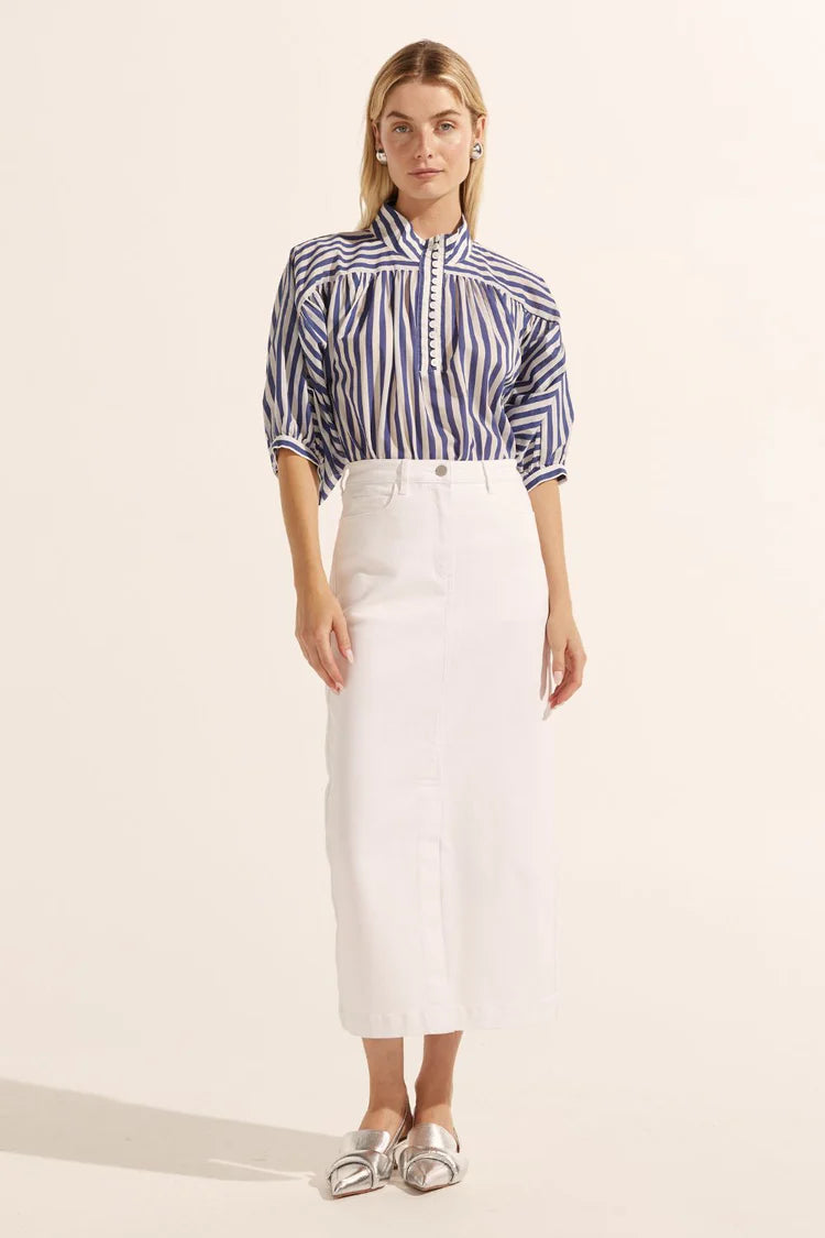 Zoe Kratzmann Adage Top In Navy Stripe