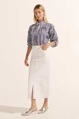 Zoe Kratzmann Adage Top In Navy Stripe