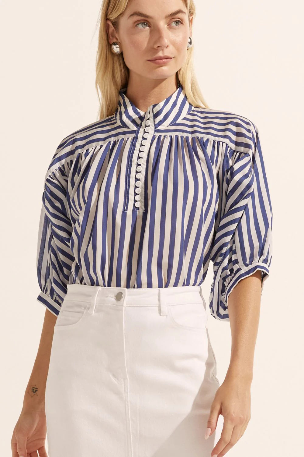 Zoe Kratzmann Adage Top In Navy Stripe