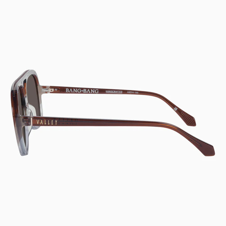 Bang Bang Transparent Chocolate Fade to Crystal Sunglasses