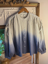 Dip Dye Stripe Blouse Blue