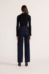 Bowie Pointelle Skivvy Top In Black
