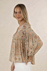 Lara Blouse Almond Print
