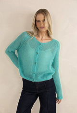 Emmy Mohair Cardigan Lagoon