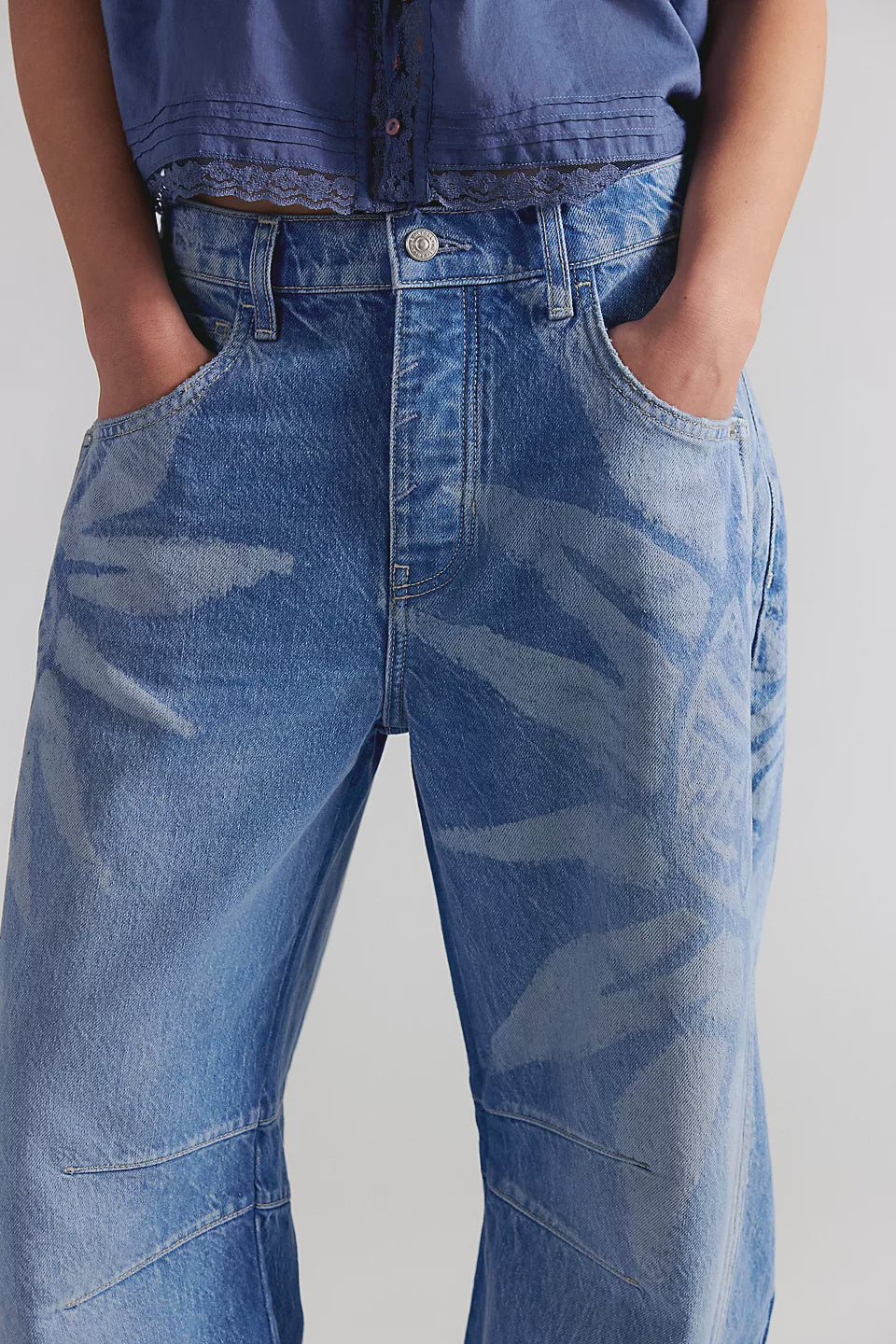 Good luck Printed Barrel Jeans