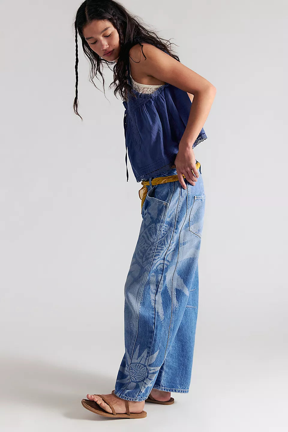 Good luck Printed Barrel Jeans