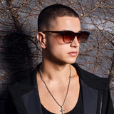 Royale Transparent Chocolate Fade to Crystal w. Gold Metal / Dark Orange Gradient Lens