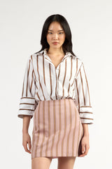 Mark Shirt Choc Stripe