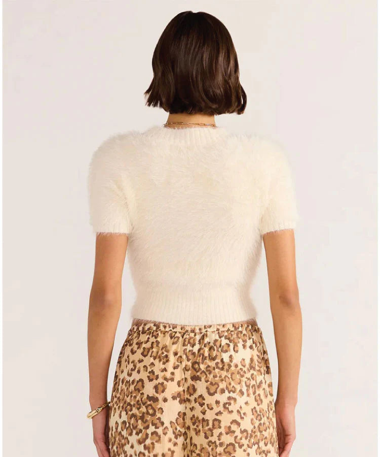 Mink Pink Clover Fluffy Knit Ivory
