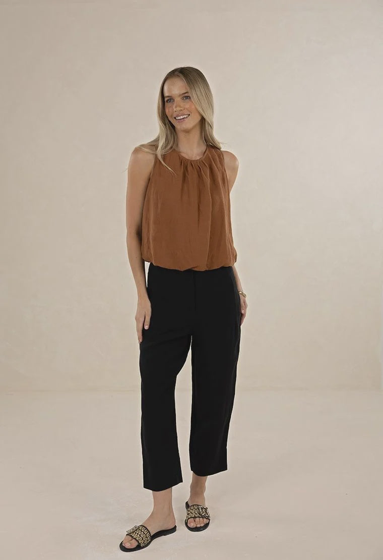 Huxe linen Pant Black