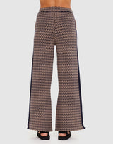 The Upside Castilla Juniper Knit Pant in Navy/Tan