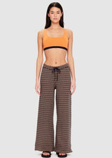 The Upside Castilla Juniper Knit Pant in Navy/Tan