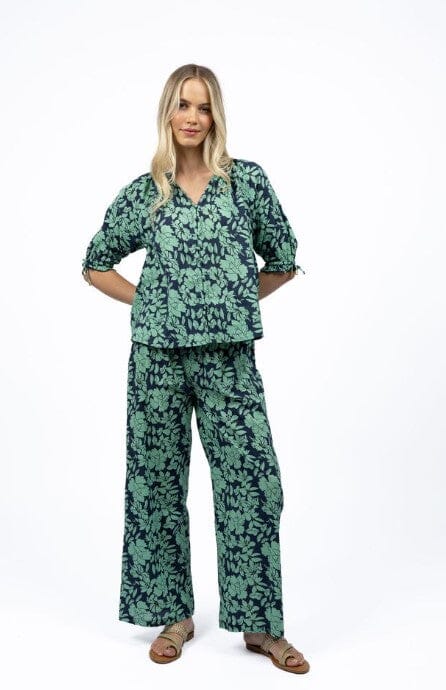 Fleur Blouse Mint/Navy