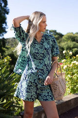 Fleur Blouse Mint/Navy