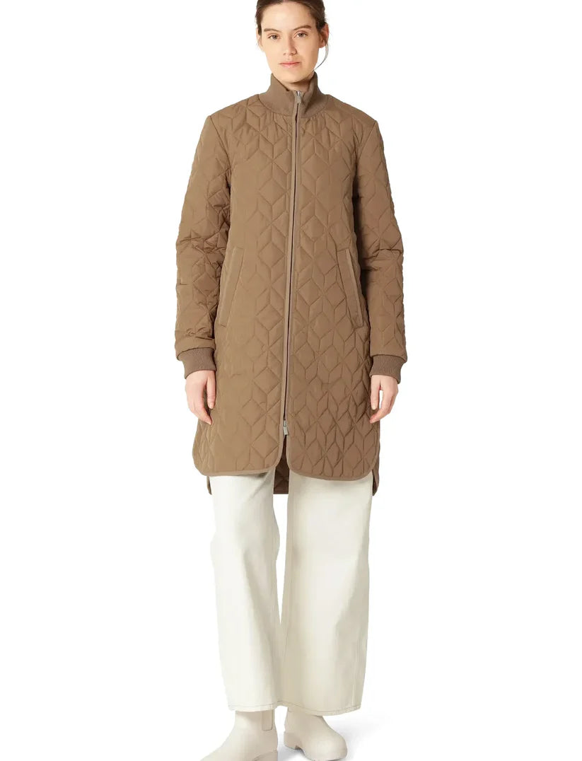 Long Quilt Coat Mocca
