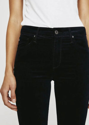 AG Farrah Skinny Jean in Super Black Velvet