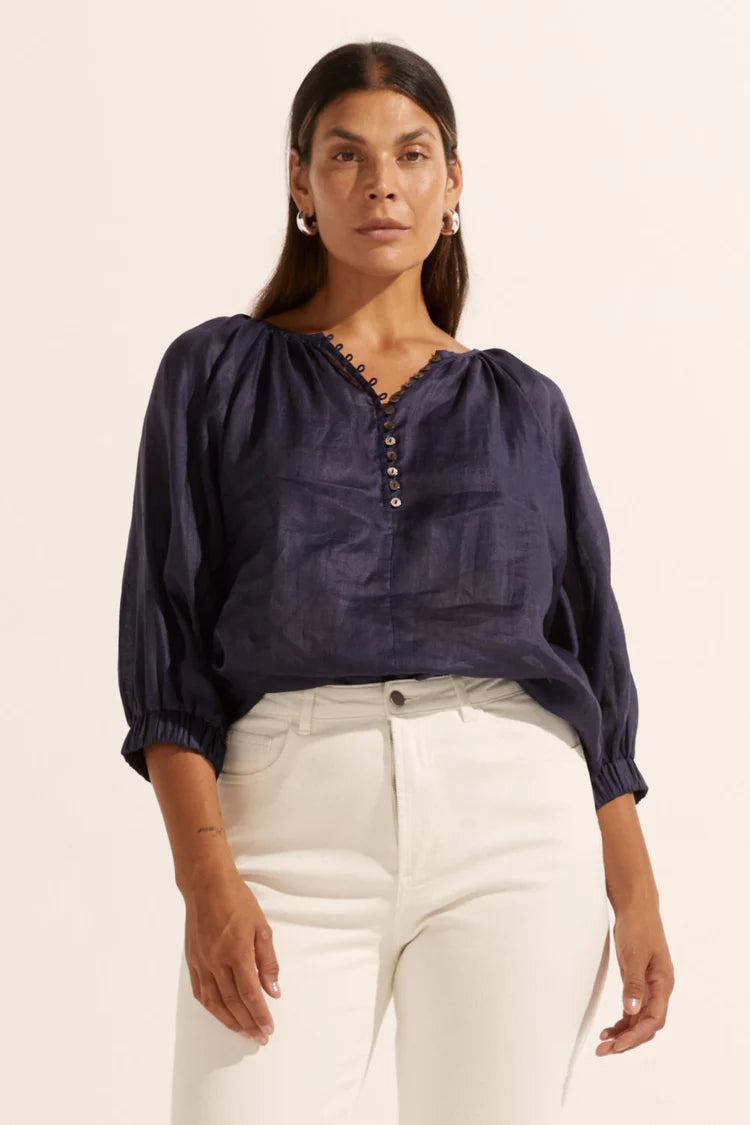 Zoe Kratzmann Imbue Top In Indigo