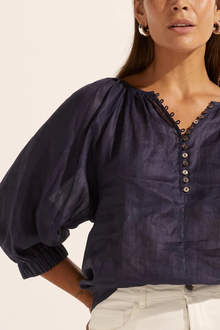 Zoe Kratzmann Imbue Top In Indigo