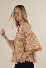 Lara Blouse Almond Print
