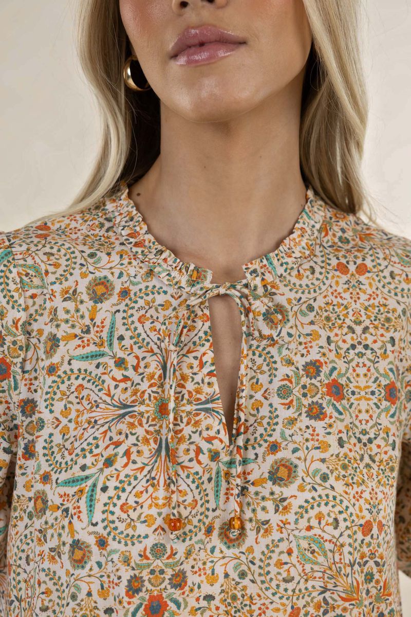 Rumi Smock Dress Almond Print
