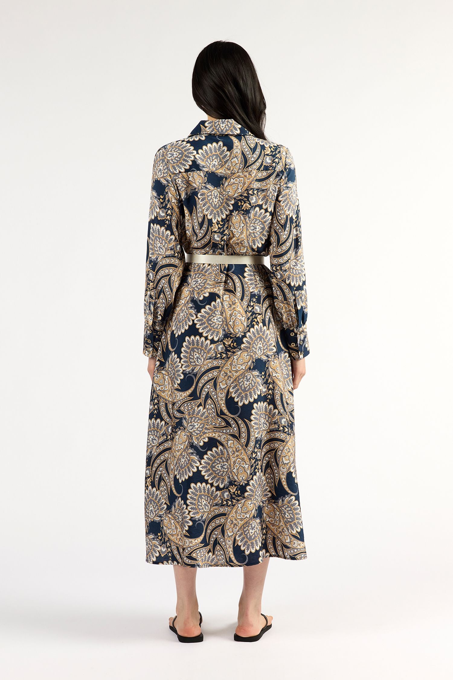 Mala Dress Navy Paisley