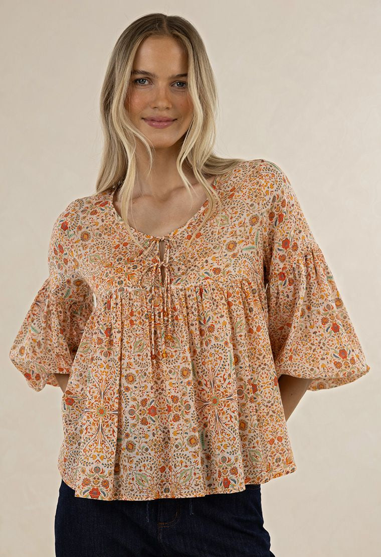Lara Blouse Melon Print