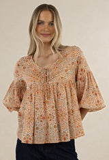 Lara Blouse Melon Print