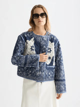 Reversible Printed Quilted Jacket Horse Bandana