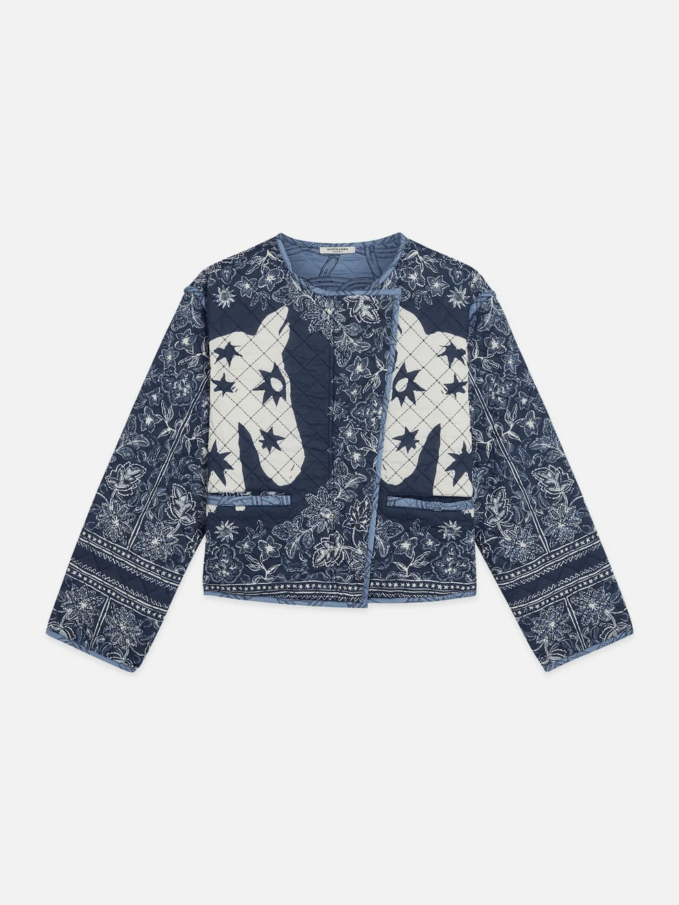 Reversible Printed Quilted Jacket Horse Bandana