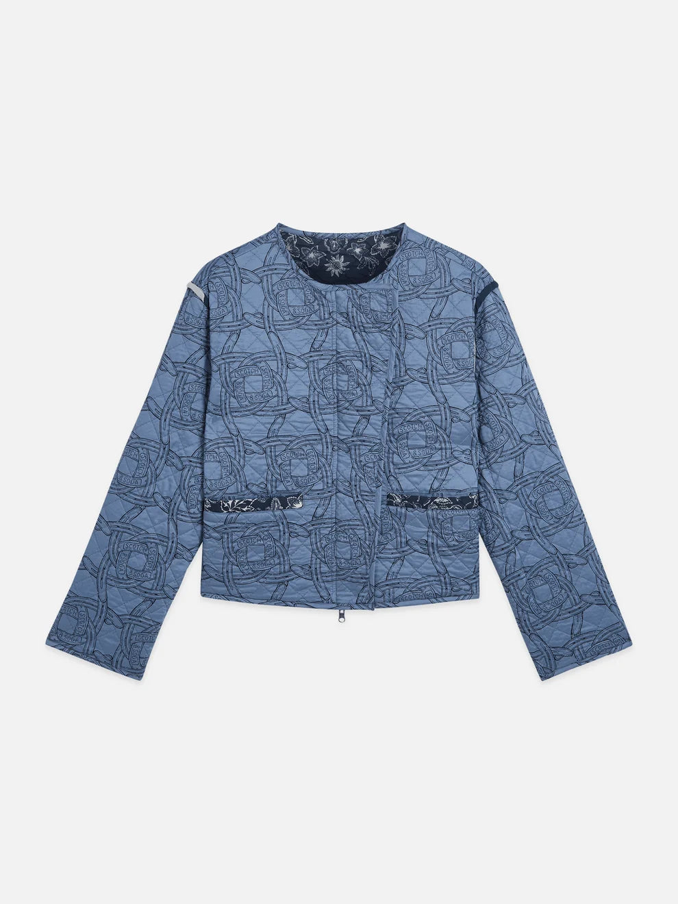 Reversible Printed Quilted Jacket Horse Bandana