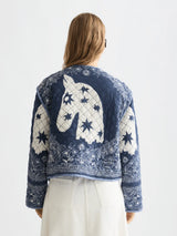 Reversible Printed Quilted Jacket Horse Bandana