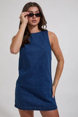 Rollas Shift Dress Deep Blue