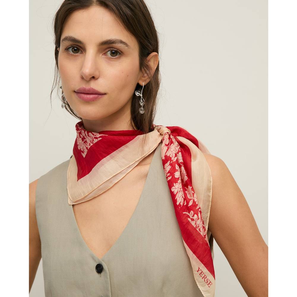 Silk  Scarf Red