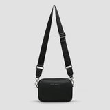 Status Anxiety Plunder Bag in Black with Webbed Strap