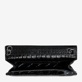 Status Anxiety She Burns Bag in Black Croc Emboss
