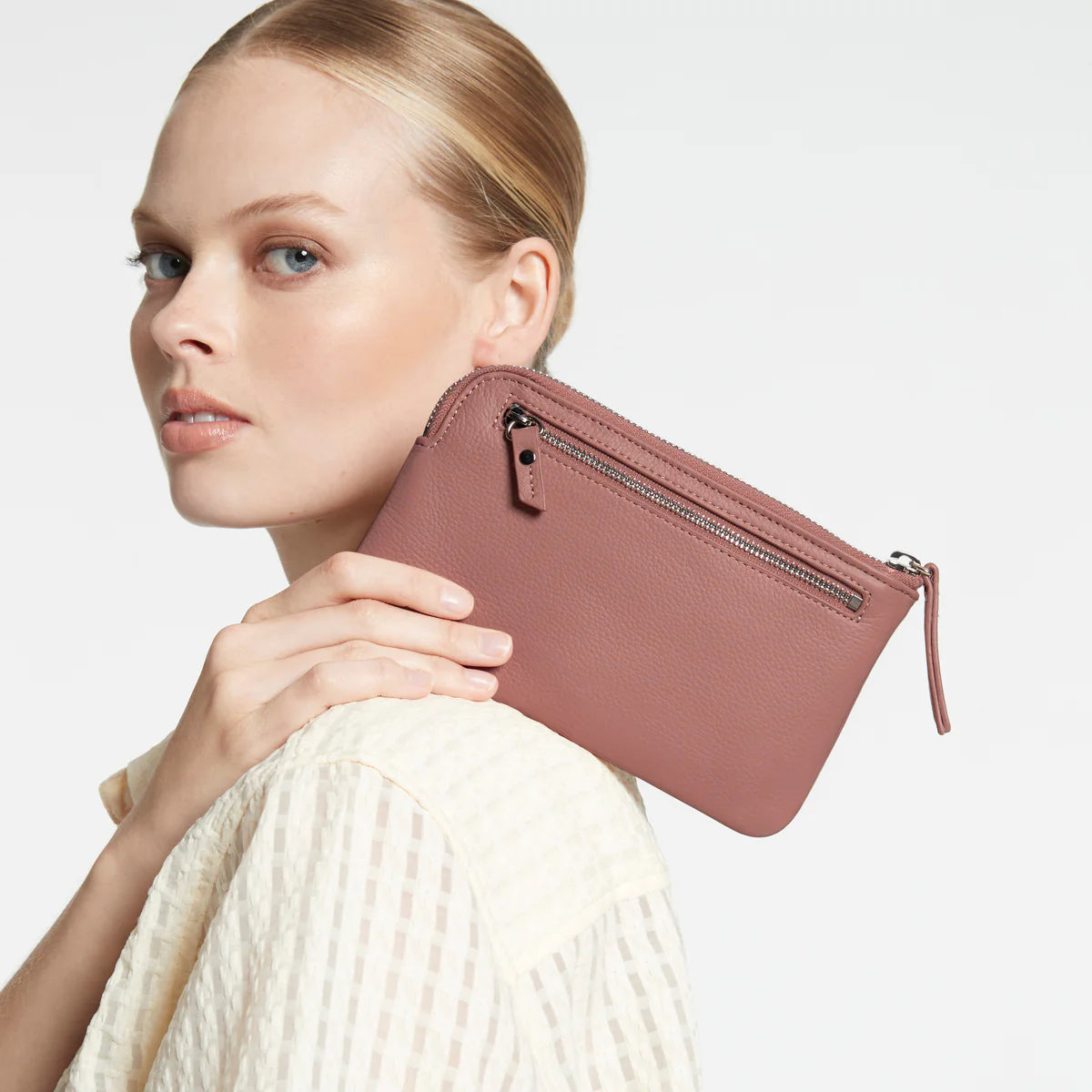 Status Anxiety Smoke and Mirrors Pouch in Dusty Rose